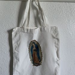 Virgen De Guadalupe Virgin Mary Canvas Tote Bag 