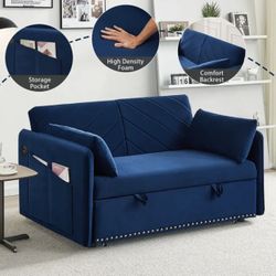 Sofa Bed 3 In 1 Adjustable Sofa Bed  Blue Color