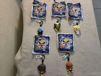 X-Men Bag Clips (Lot of 5) [2 CHASES = Synch & Ms. Marvel]