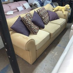 Yellow Cushioned Couch 