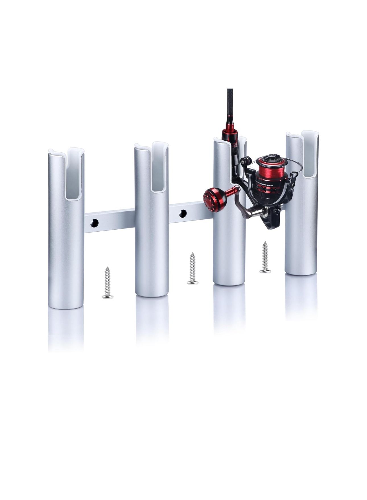 Marinebaby Fishing Rod Holder Aluminum, 3/4 Link Tube, Aluminum 4 Rod Rack, Suit Boats & Yacht