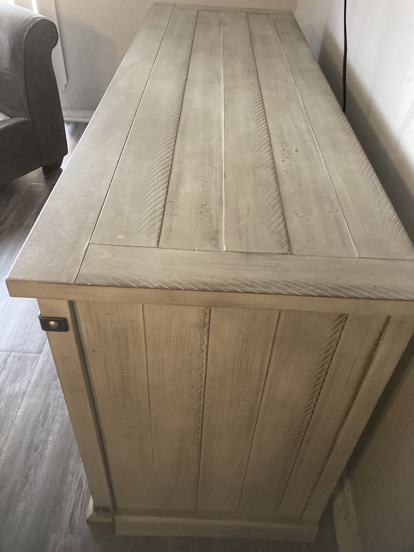 Oak TV Stand Sliding Barn Doors OBO