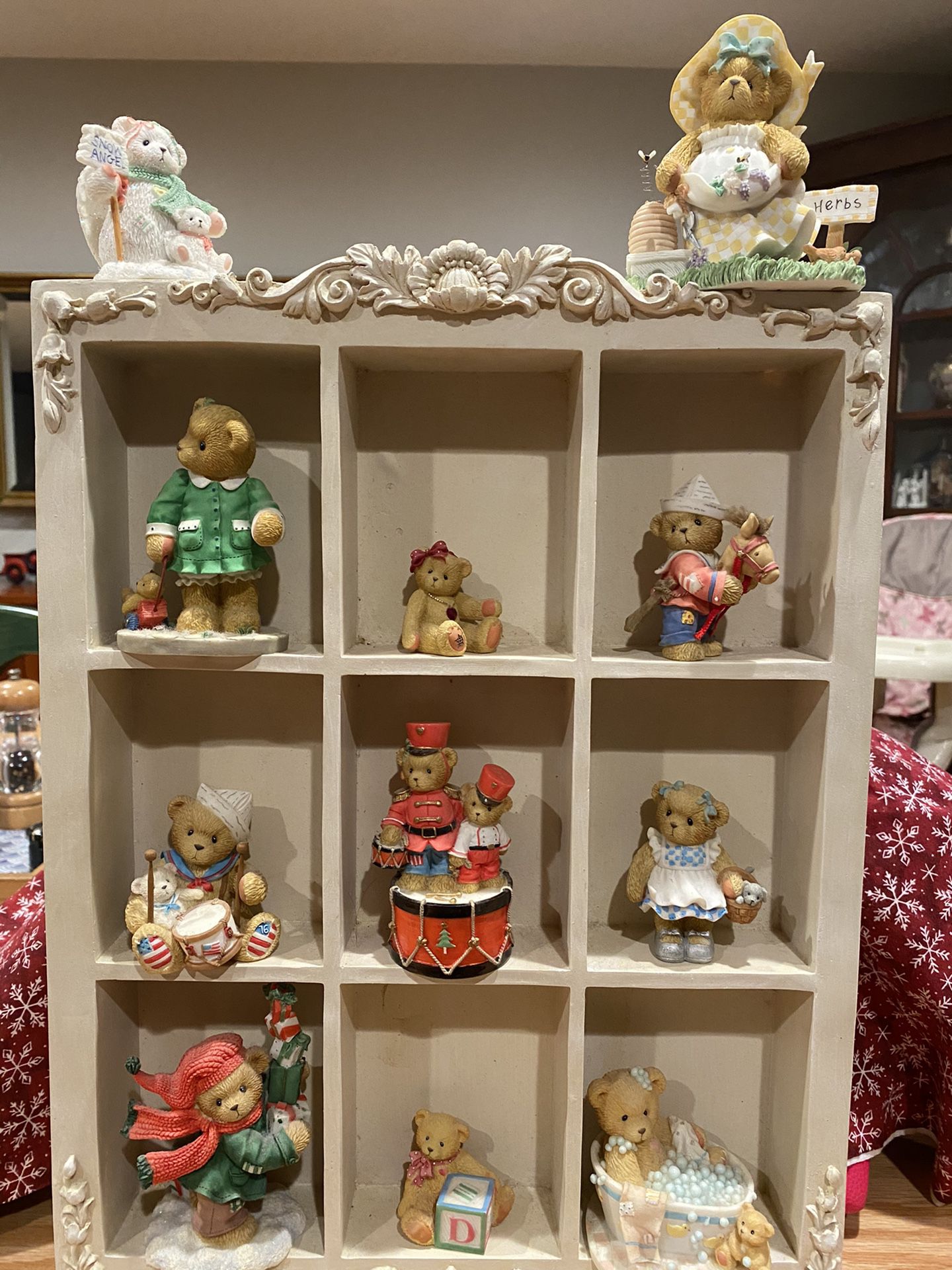 Cherished Teddies Collection With Caninet