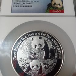 China 2016 5 Oz Silver Panda - Bei Bei Smithsonian Institution Coin 