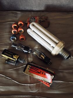 Old tubes,fuse, light Bulb