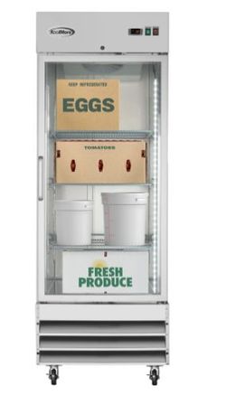 Koolmore 29" One Glass Door Reach-In Refrigerator – 21 Cu. Ft. Stainless Steel