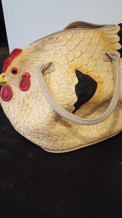 Rubber chicken purse.