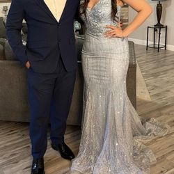 Baby Blue Sequin Prom Dress💙