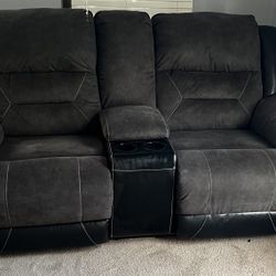 Grey & Black Sofa Set