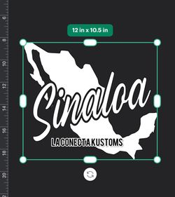 Brand New Custom Sinaloa Map Vinyl Sticker Decal