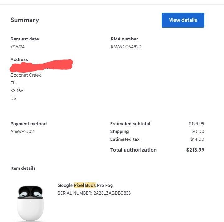 Google Pixel Buds Pro-Fog-OPEN BOX-Replaced July 2024 Warranty till 25 Oct 24