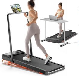 Walking Pad,Treadmill with Incline. 2 in 1 Foldable treadmill