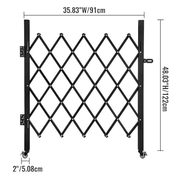 Accordion Metal Gate On Wheels 