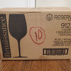 NEW Reserve by Libbey 9123 Renaissance 16 oz. Clear Wine Glass Restaurant Glasses Wedding Lot of 10