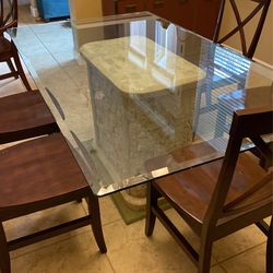 Glass top dining room table