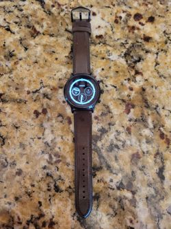 Fossil Smart Watch with Brown Leather Strap