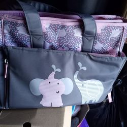 Diaper Bag And Baby Girl Clothes 