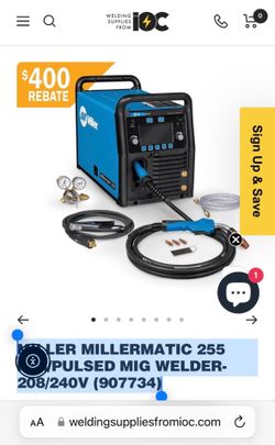 Welder Miller Millermatic 255 208/240V 50/60HZ