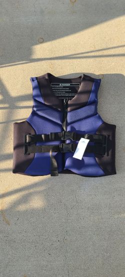 Blue and Black Neoprene Life Jacket Vest