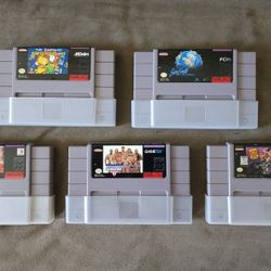 Lot of Five (5) Super Nintendo SNES Games - Tested/Loose