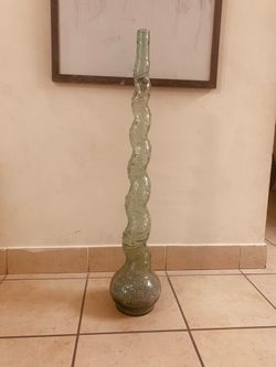 🌿 Tall Twisted Glass Vase – Modern Art Glass Decor