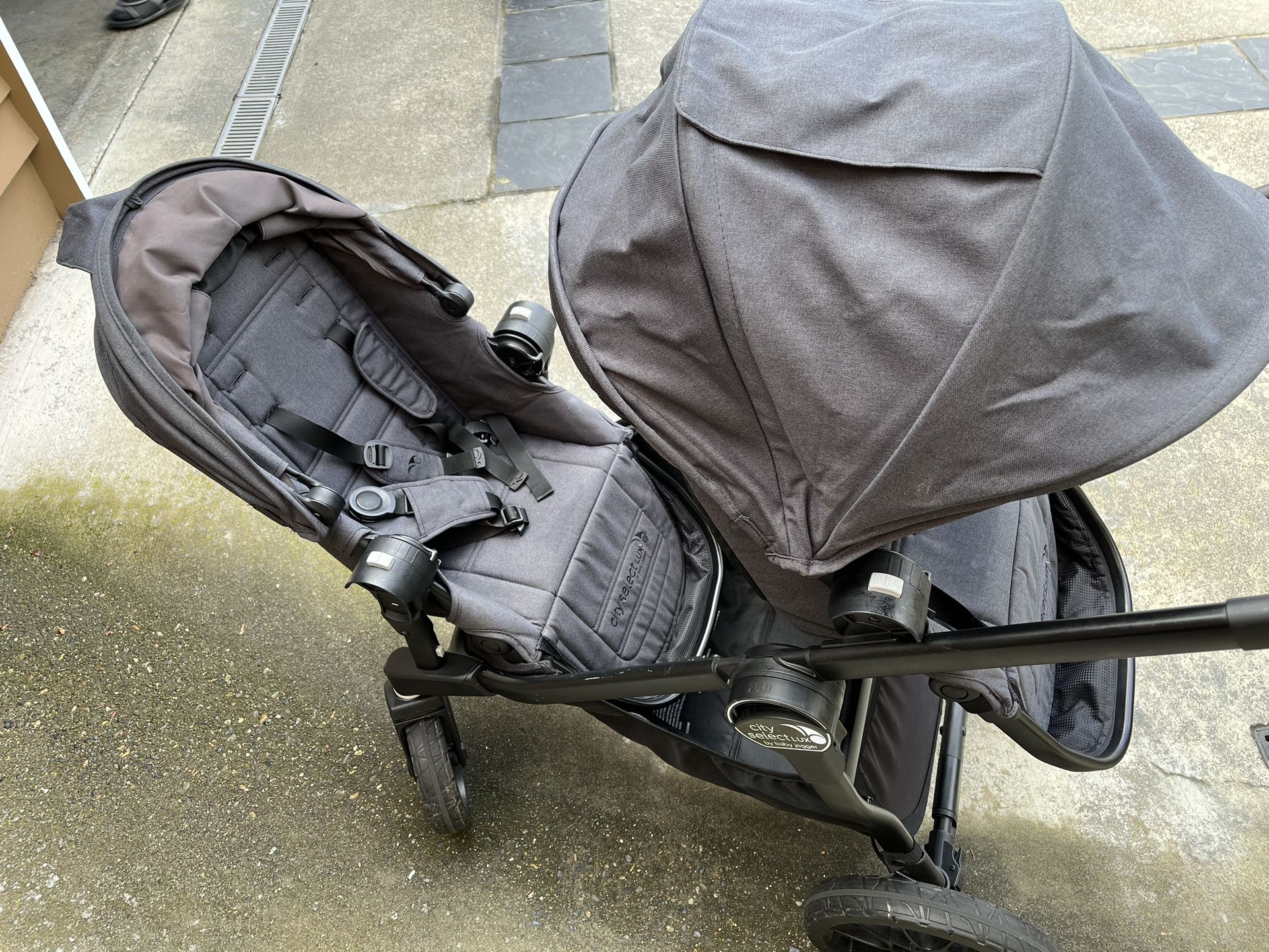 Baby Jogger City Select Double Stroller + Infant Seat And Adapter