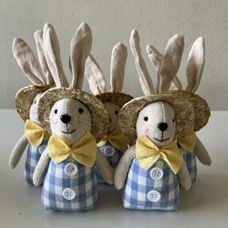 Bunnies rabbits Cloth 8” Tall Set If 5 NEW