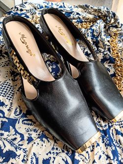 Women's Black And Gold Shoes