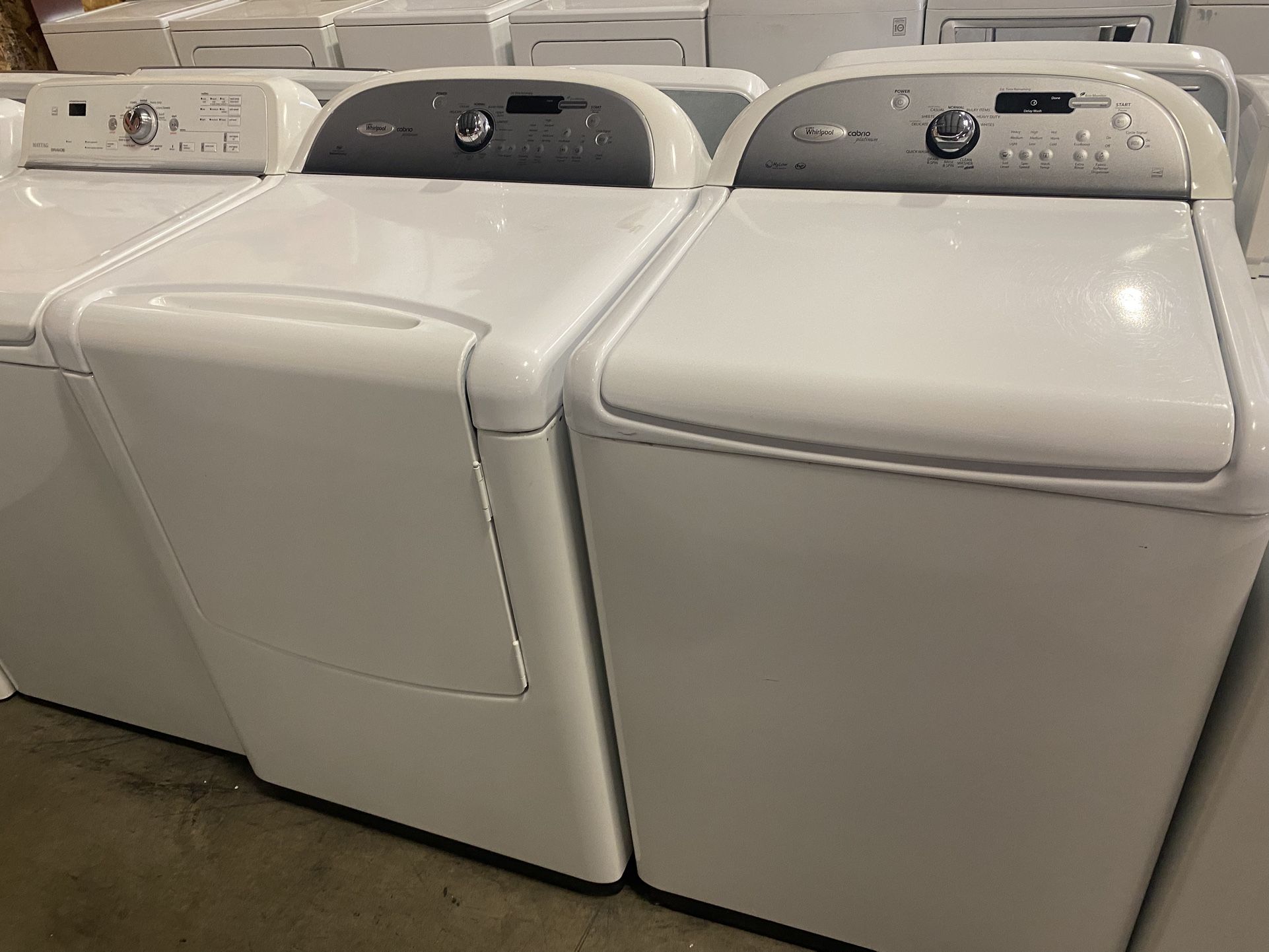 WHIRLPOOL CABRIO WORKS LIKE NEW WASHER DRYER SET WARRANTY ATTACHMENTS DELIVERY