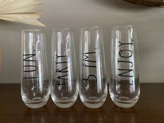 Rae Dunn Stemless Champagne Flutes
