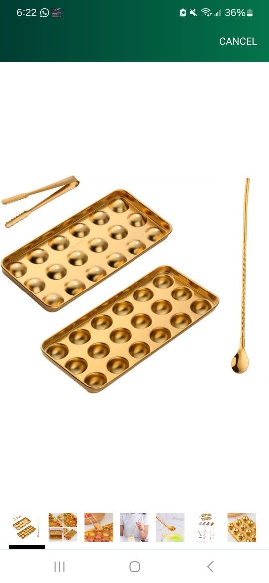 Ice Cube Tray Comes with Ice Tong and Straw Spoon, Stainless Steel Ice Tray Durable and Flexible