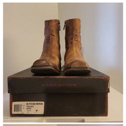 Mark Nason Brown Rock Never Dies Italian Ankle Leather Boots Size 8