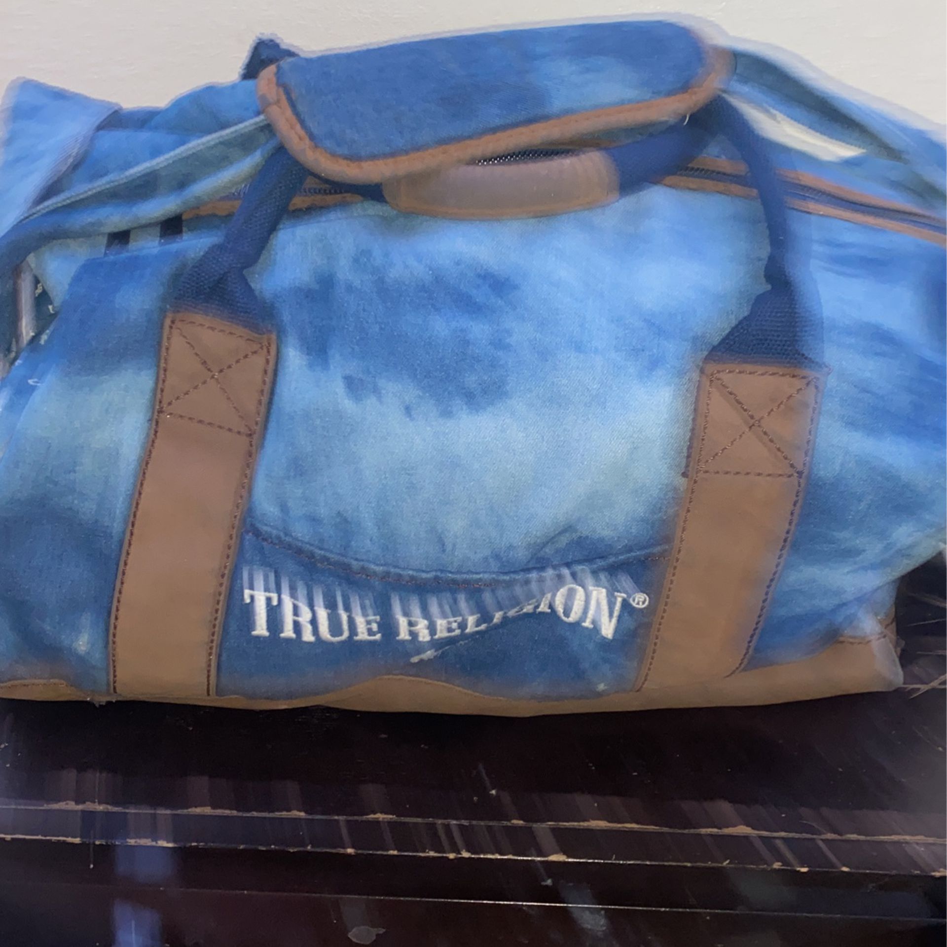 Blue True Religion Duffle Bag 