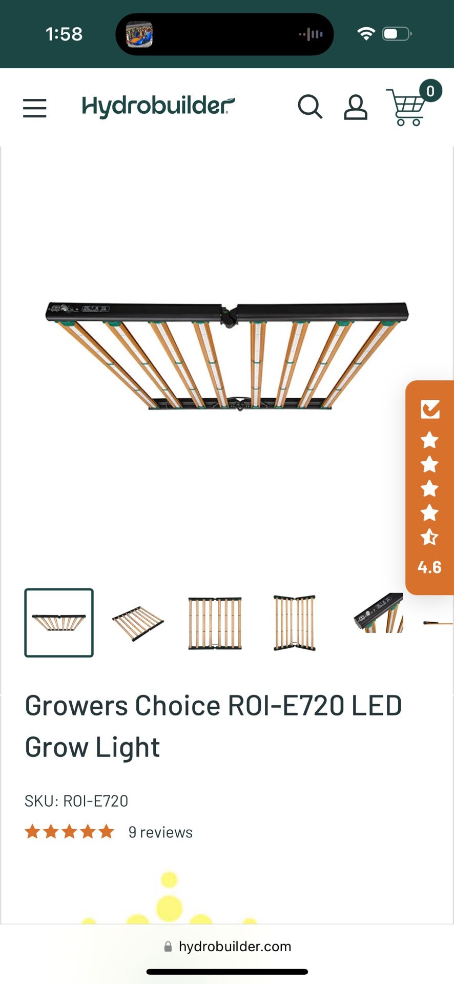 Growers Choice ROI-E720 Led Grow Light