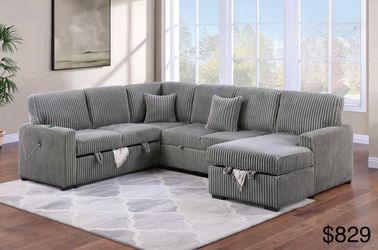 Sectional sleeper with storage