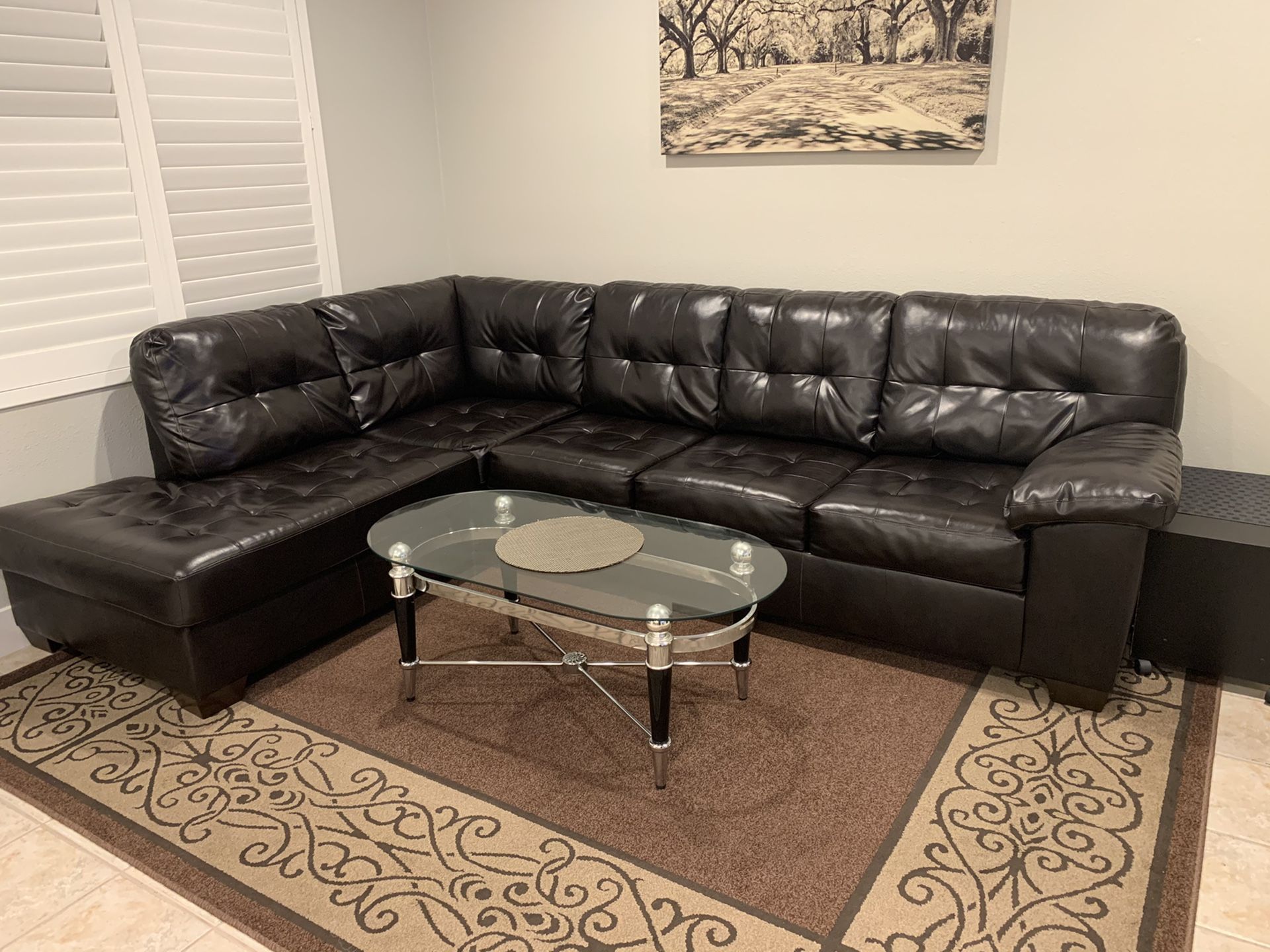 Brown Leather Sectional