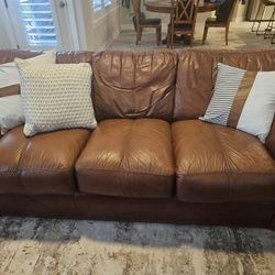 Expresso Brown Genuine Leather 3 Piece Sofa Set