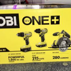 ONE+ 18V Cordless 4-Tool Combo Kit with 1.5 Ah Battery, 4.0 Ah Battery, and Charger