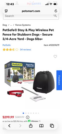 PetSafe® Stay & Play Wireless Pet Fence for Stubborn Dogs - Secure 3/4-Acre Yard - Dogs 5lbs+