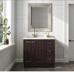 Northwood 37 in. Single Sink Dusk Freestanding Bath Vanity with Silver Ash Cultured Marble Top (Assembled