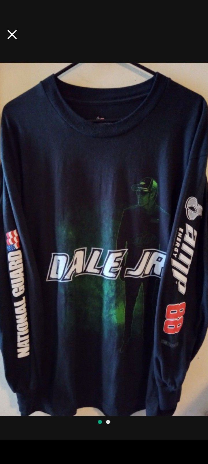 π₯ ONLY $20!! FLAWLESS STILL NEW COND RARE& COLLECTIBLE LG BLK DALE JR#88 NASCAR 100 COTTON HEAVYWEIGHT LONG SLEEVE SHIRT!