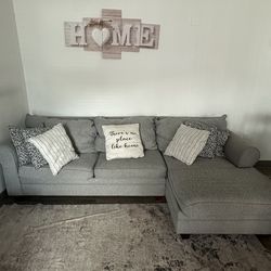 Grey sectional couch