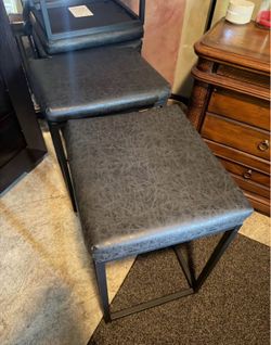 Black leather stools - $25 each