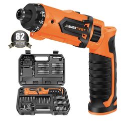 ENERTWIST Cordless Screwdriver, 8V Max 10Nm with 82 Accessory Kit and Charger
