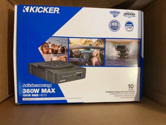 Kicker 46HS10 Hideaway compact powered subwoofer with 10" sub and 180-watt amp