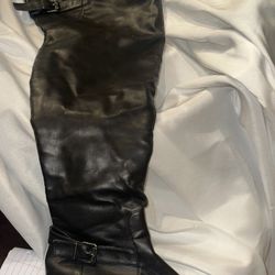 Thigh High Boot Small Heel Round Toe Size 8