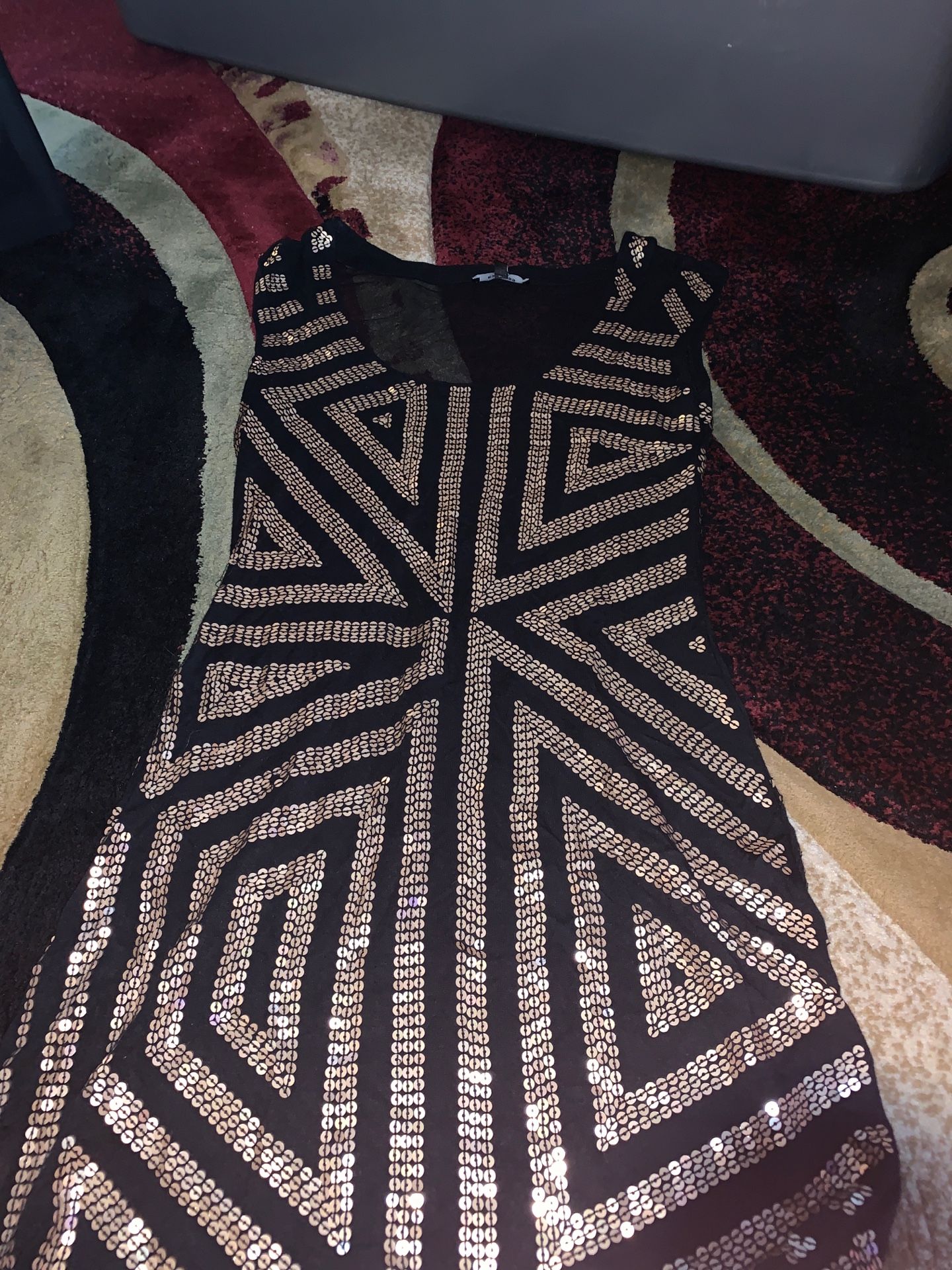 Black/Gold sequence dress size xs