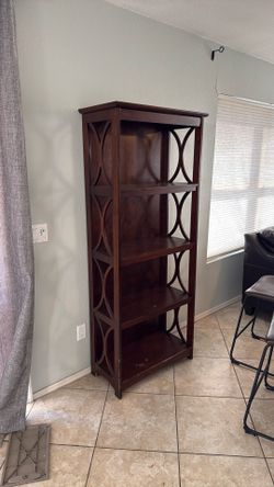 Elegant Dark Cherry Bookcase