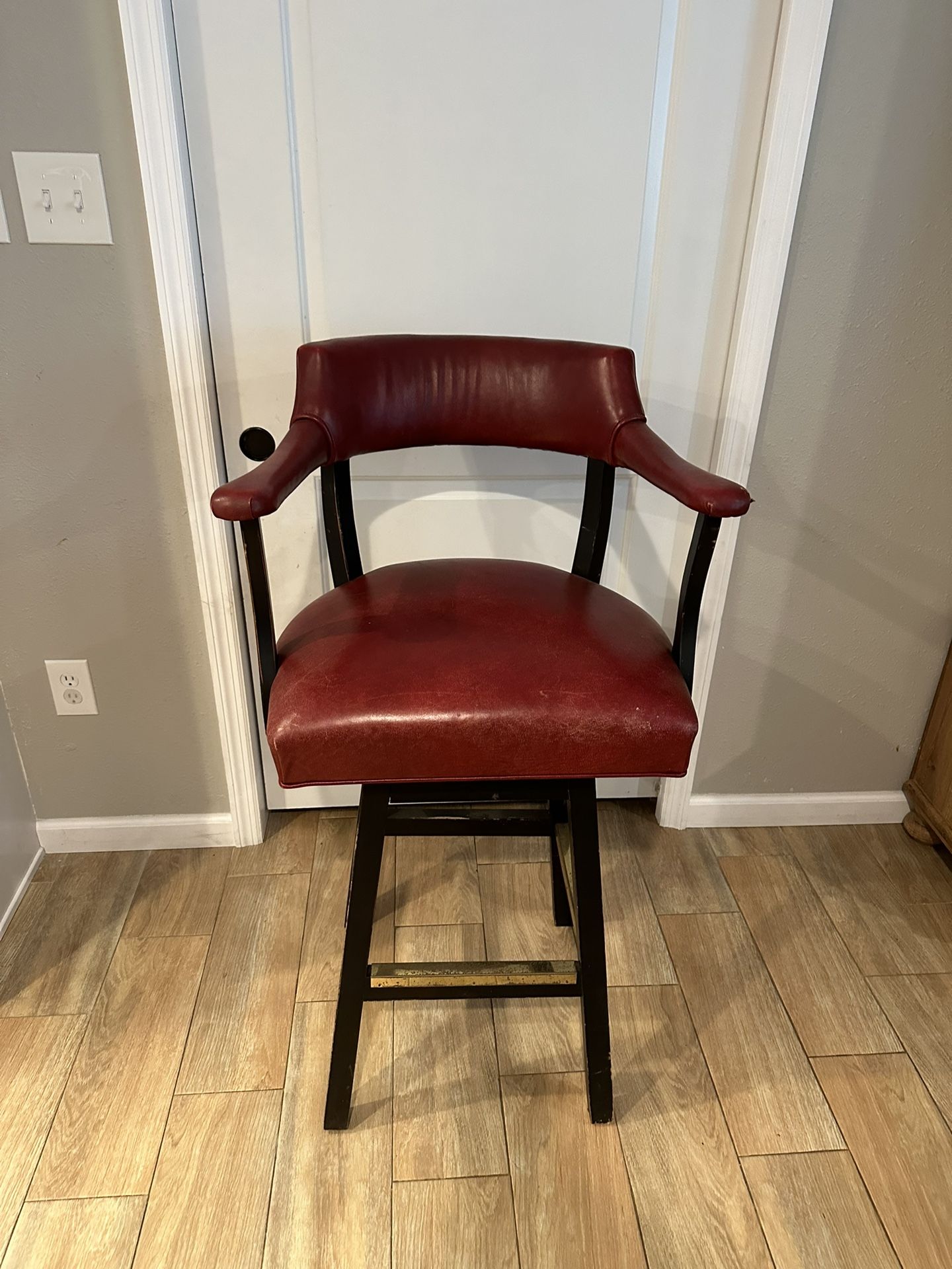 Red Leather Bar Stool