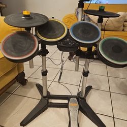 Rock Band 3 drums with Pro Cymbals, pedals and dongle